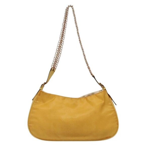 PRADA Chain Shoulder Bag Nylon Yellow Gold Auth 139938 - Picture 2 of 16